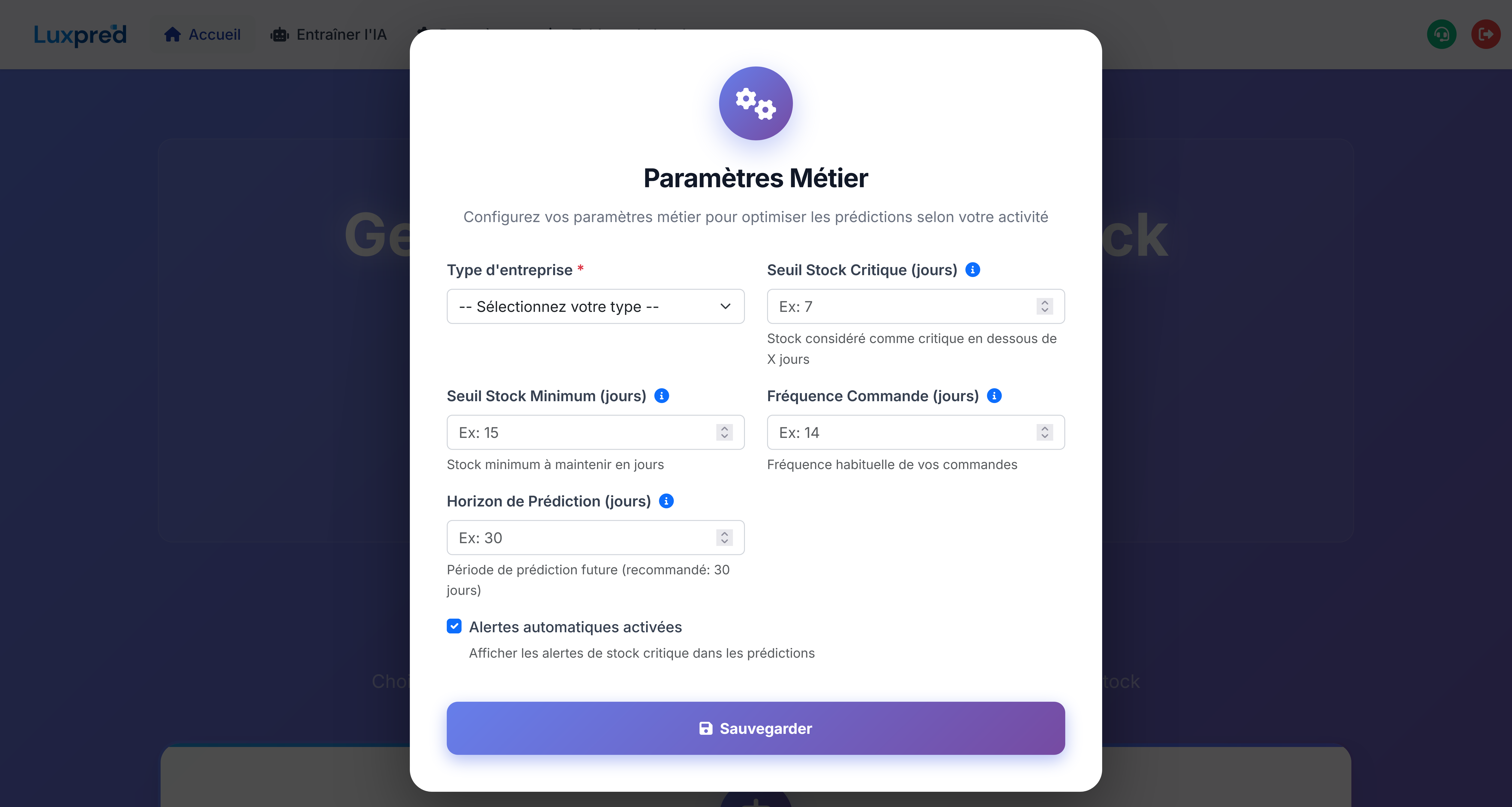 Configuration nouvel utilisateur