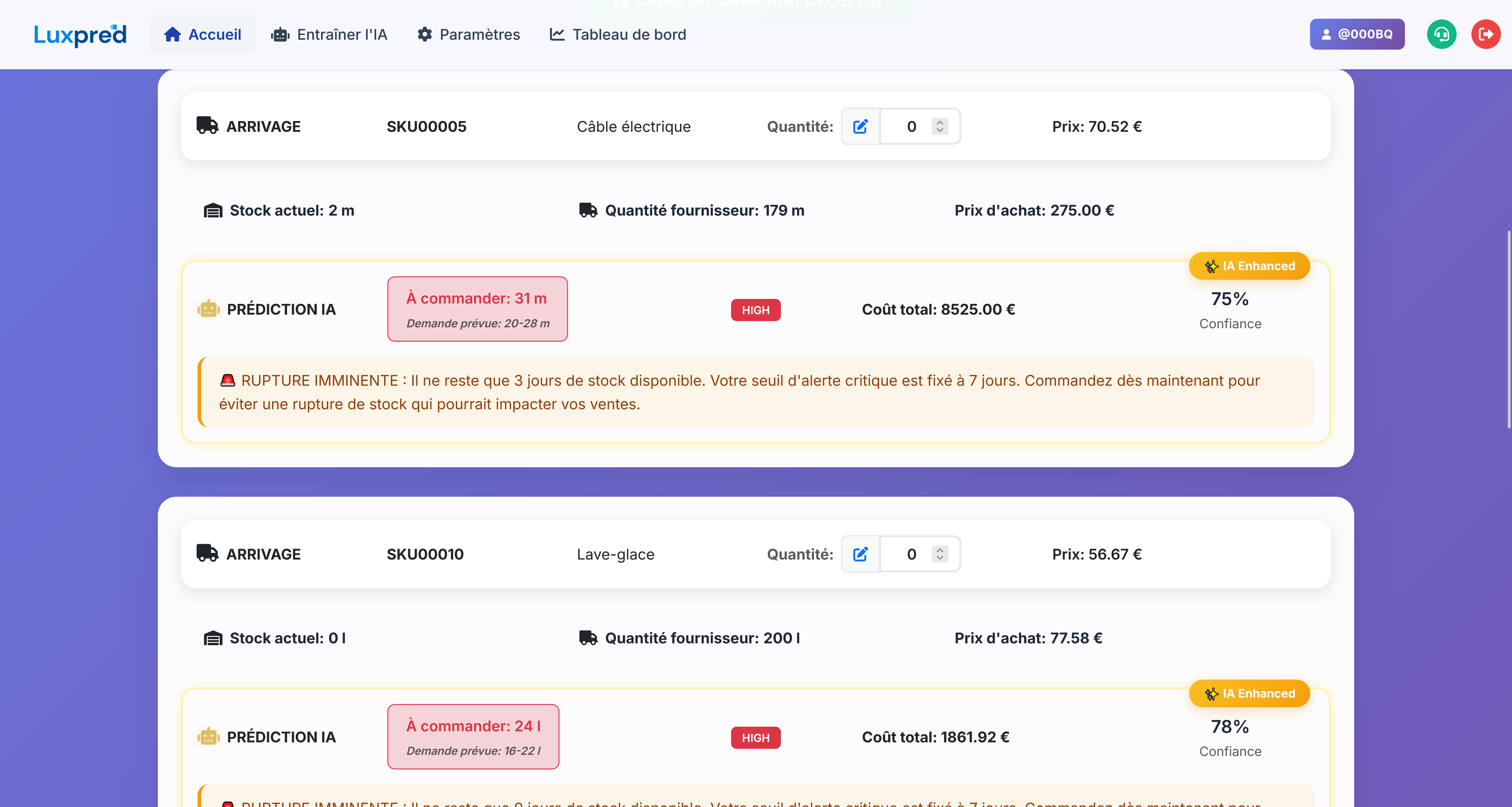 Analyse Rapide - Resultats